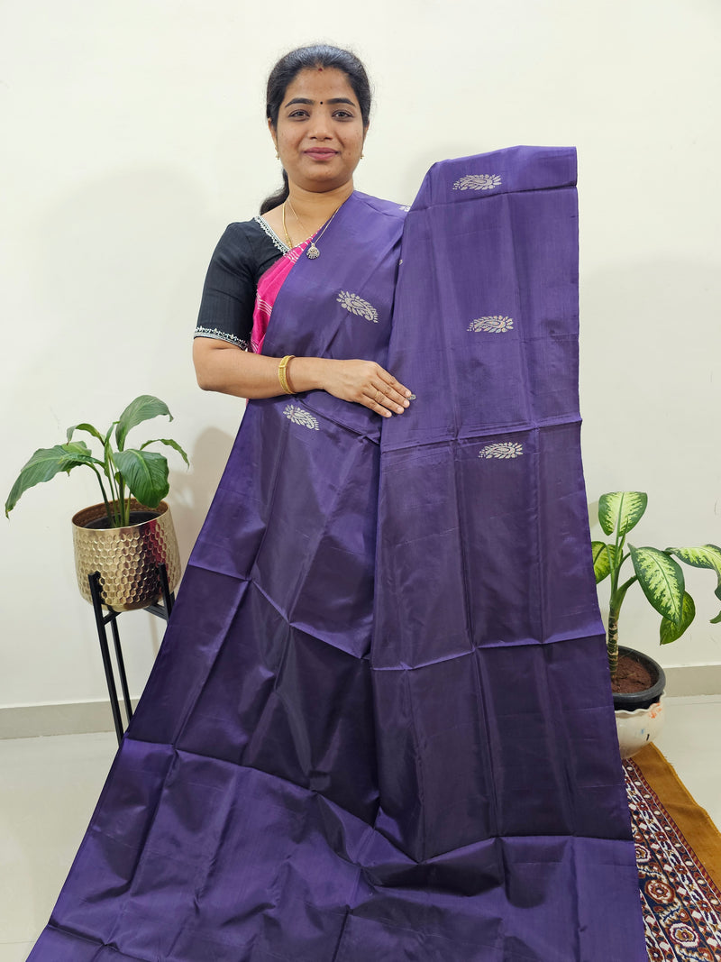 Chinnalampattu Saree with Blouse -  Purple with Sea Green