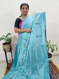 Chinnalampattu Saree with Blouse - Sea Green with Dark Sea Green