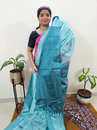 Chinnalampattu Saree with Blouse - Sea Green with Dark Sea Green