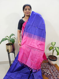 Chinnalampattu Saree with Blouse - Violet with Pink