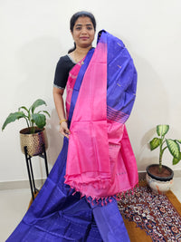 Chinnalampattu Saree with Blouse - Violet with Pink