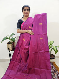 Chinnalampattu Saree with Blouse - Maroon with Green