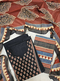 𝐏𝐫𝐞𝐛𝐨𝐨𝐤𝐢𝐧𝐠 - 𝟓 𝐃𝐚𝐲𝐬 𝐃𝐢𝐬𝐩𝐚𝐭𝐜𝐡 𝐓𝐢𝐦𝐞 Cotton Unstitched Salwar - Black