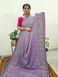 Linen Tissue with Digital Printed Sarees - Purple