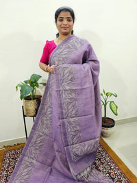 Linen Tissue with Digital Printed Sarees - Purple