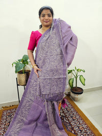 Linen Tissue with Digital Printed Sarees - Purple