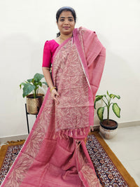 Linen Tissue with Digital Printed Sarees - Pink