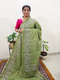 Linen Tissue with Digital Printed Sarees - Green