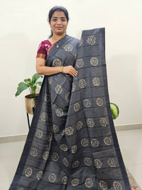 Bhagalpuri with Batik Print - Grey with Blue