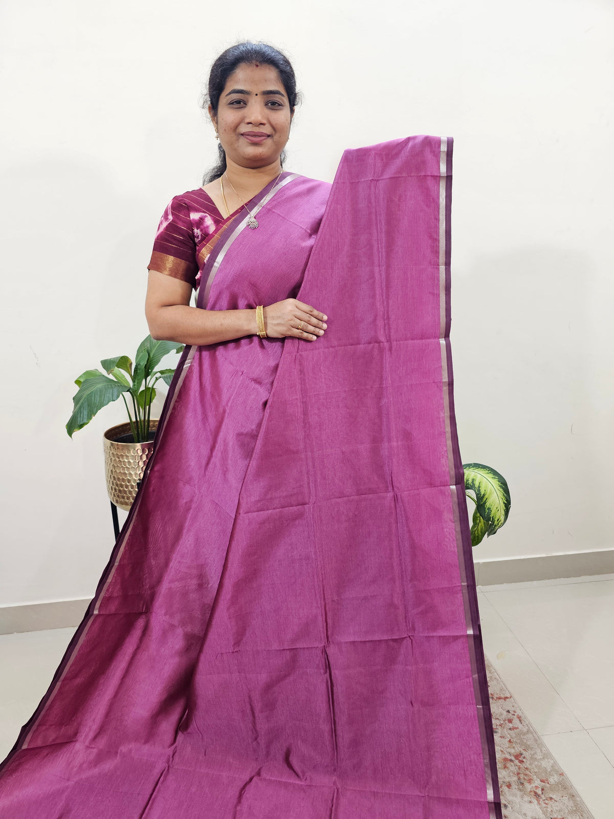 Mangalagiri Silk Cotton - Onion Pink