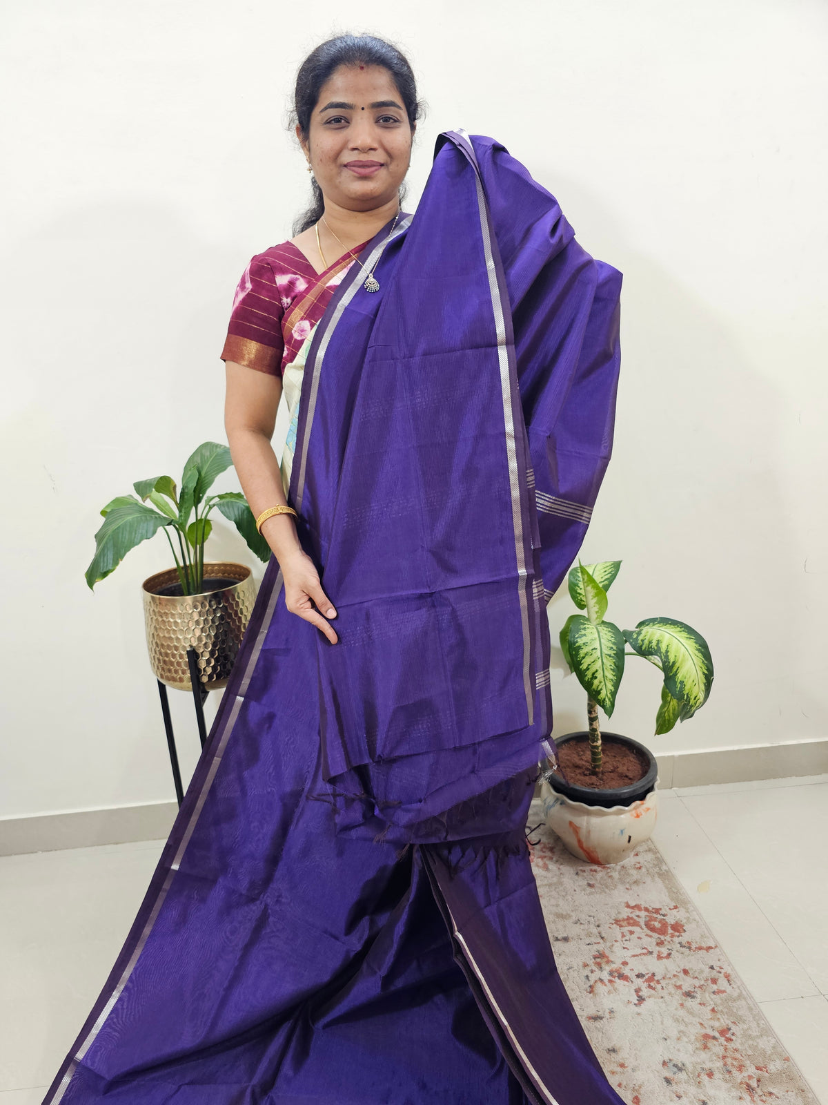 Mangalagiri Silk Cotton - Purple