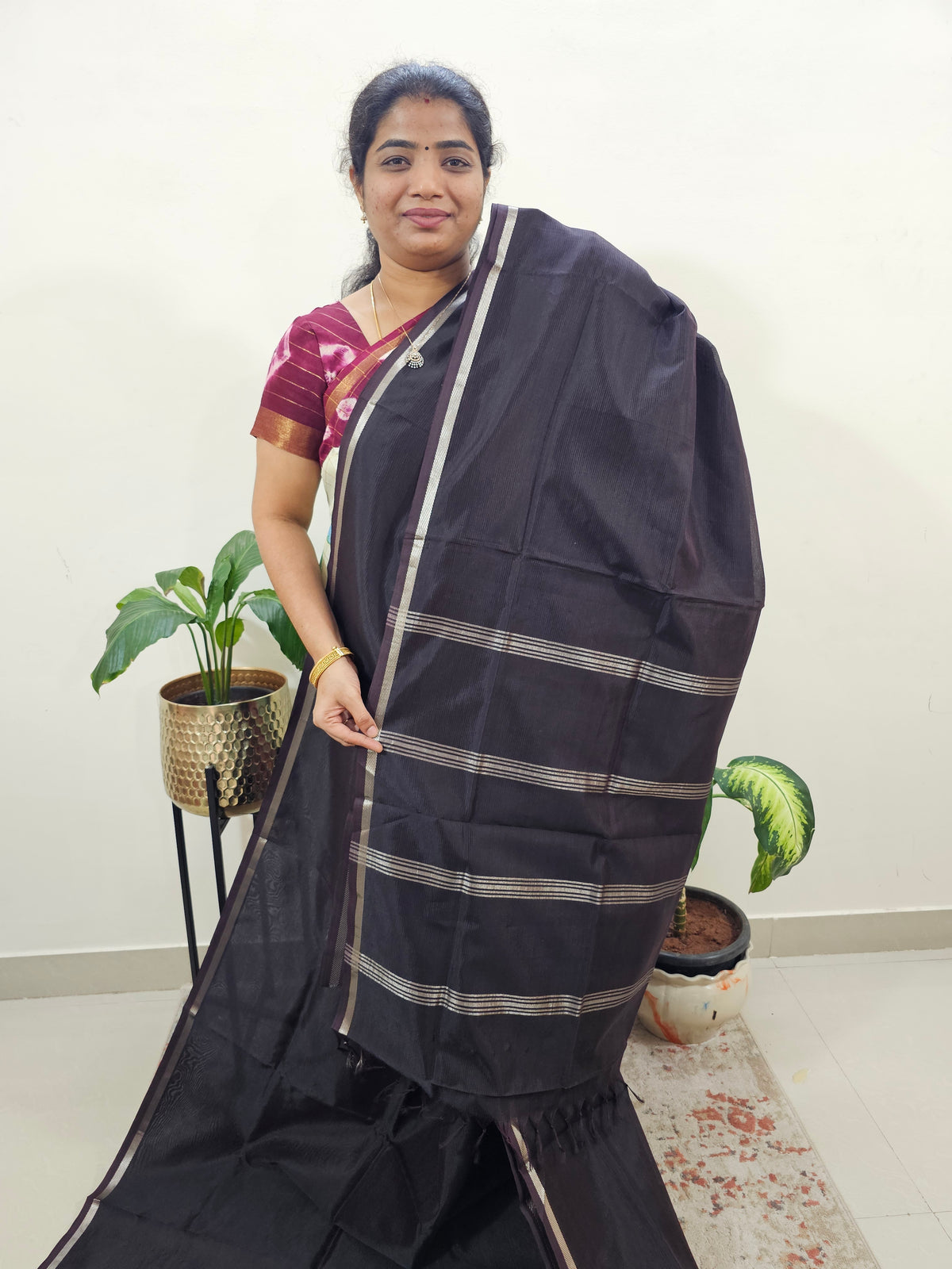 Mangalagiri Silk Cotton - Dark Brown