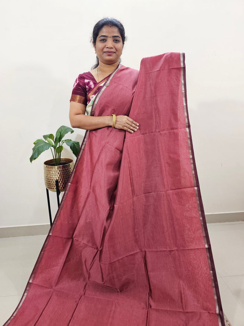 Mangalagiri Silk Cotton - Dark Onion Pink