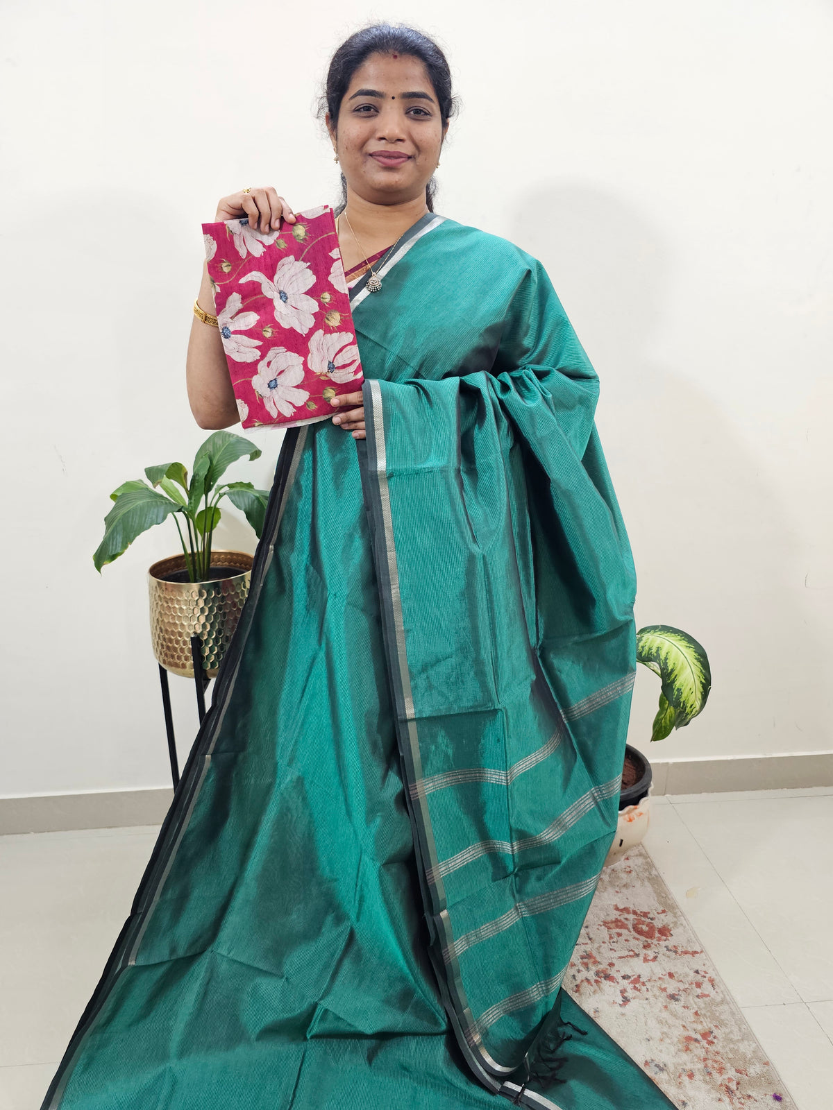 Mangalagiri Silk Cotton - Sea Green