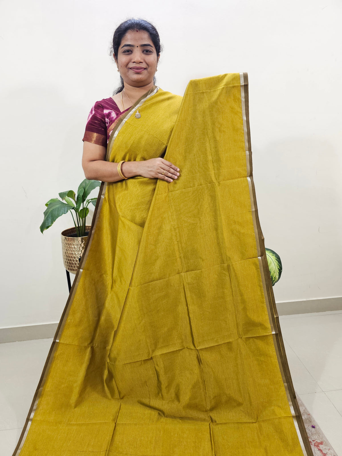 Mangalagiri Silk Cotton - Mustard Yellow