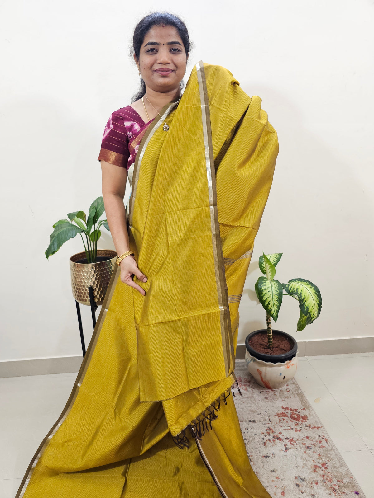 Mangalagiri Silk Cotton - Mustard Yellow