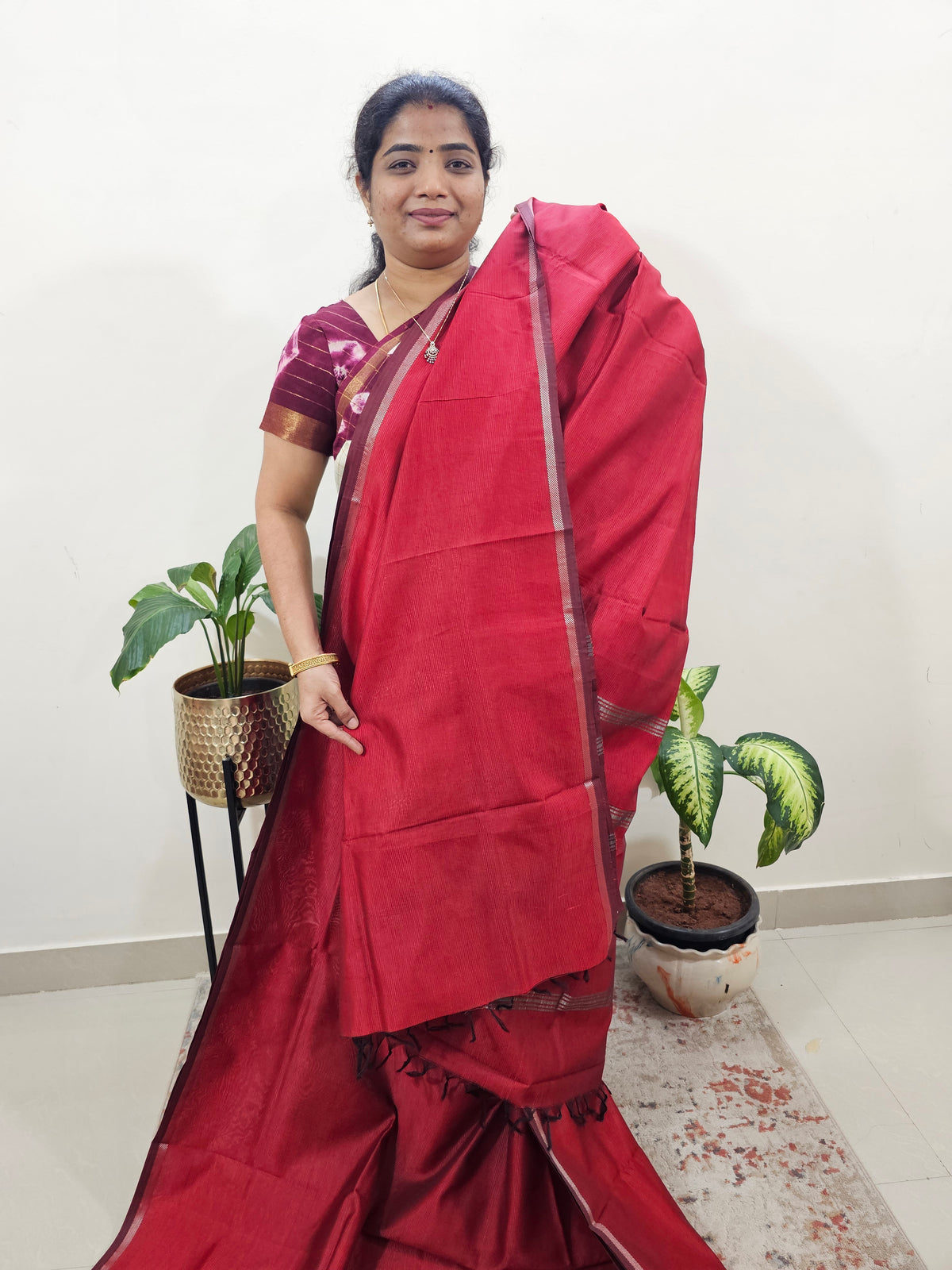 Mangalagiri Silk Cotton - Red