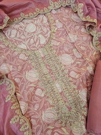 Modal Silk Unstitched Salwar Suit - Onion Pink
