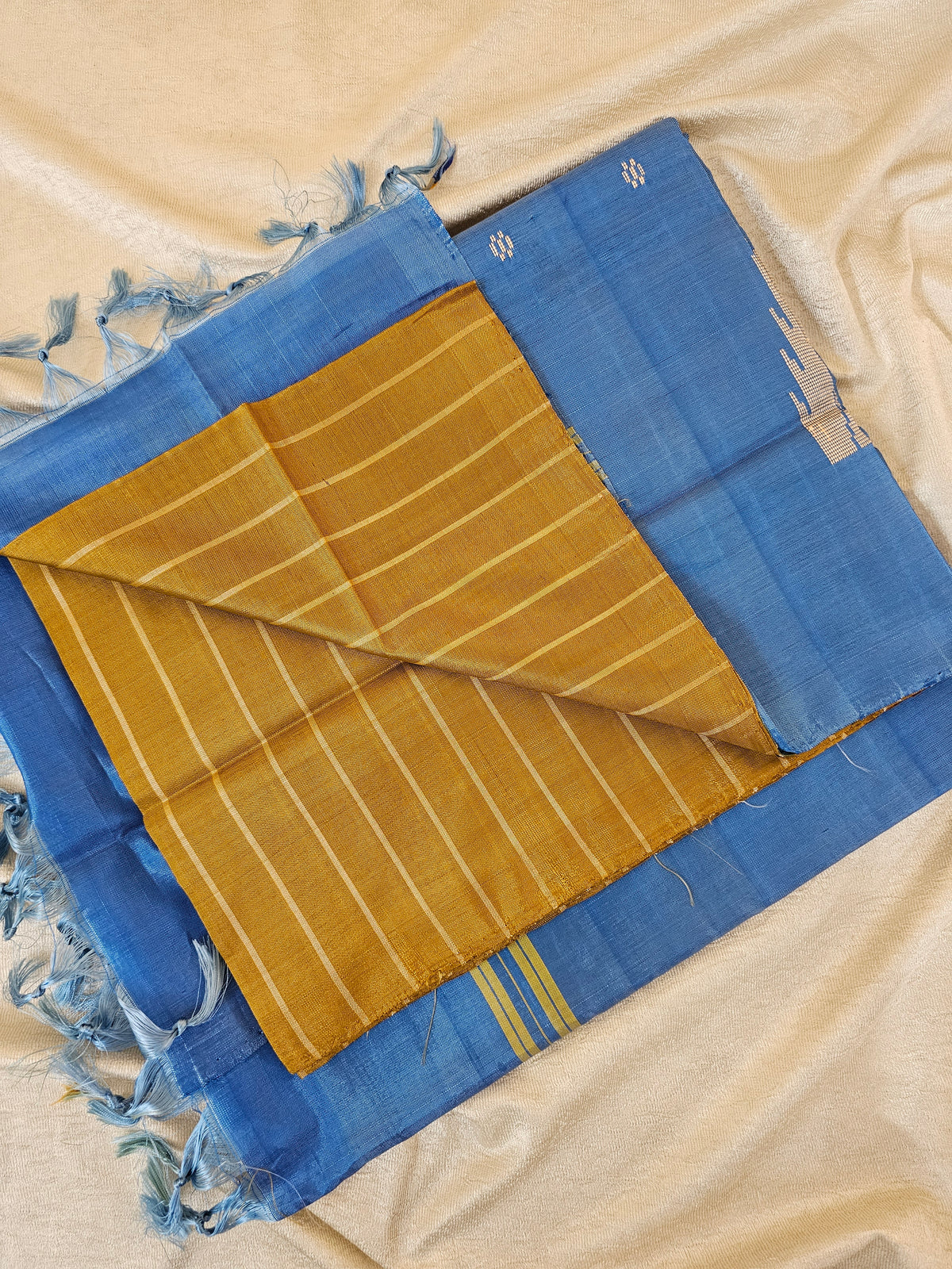 Chinnalampattu Saree - Brown with Blue