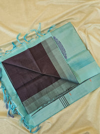 Chinnalampattu Saree - Dark Purple with Blue