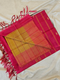 Chinnalampattu Saree- Brown with Pink