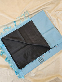 Chinnalampattu Saree - Black with Blue