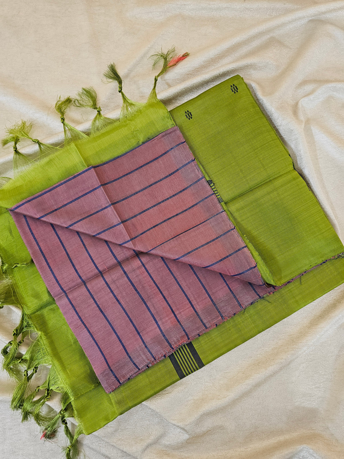 Chinnalampattu Saree - Onion Pink with Green