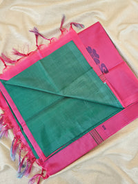 Chinnalampattu Saree- Green with Pink