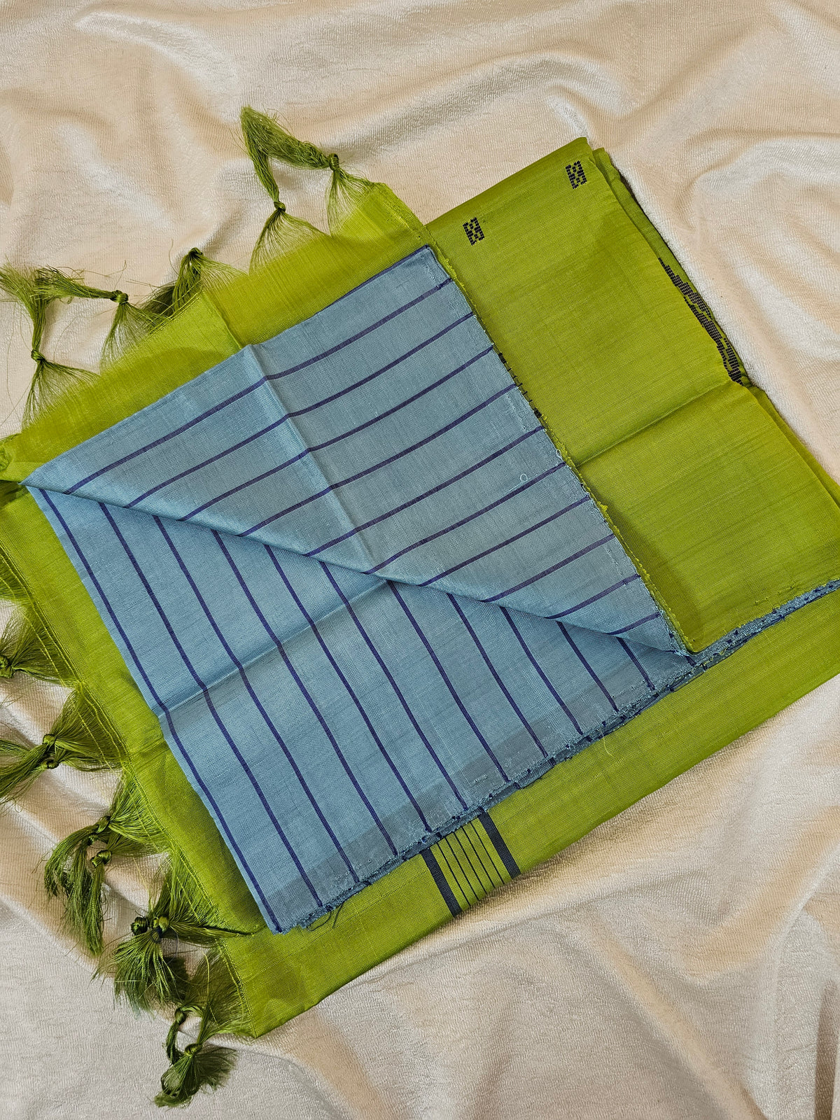 Chinnalampattu Saree - Blue with Green