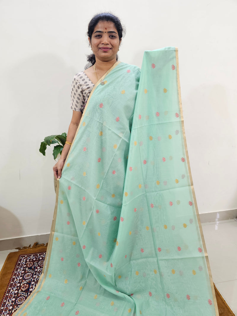 𝐏𝐫𝐞𝐛𝐨𝐨𝐤𝐢𝐧𝐠 𝐀𝐯𝐚𝐢𝐥𝐚𝐛𝐥𝐞 𝟐𝟎 𝐝𝐚𝐲𝐬 𝐃𝐢𝐬𝐩𝐚𝐭𝐜𝐡 𝐓𝐢𝐦𝐞 Semi Kota Doria with Jamdani Saree - Sea Green
