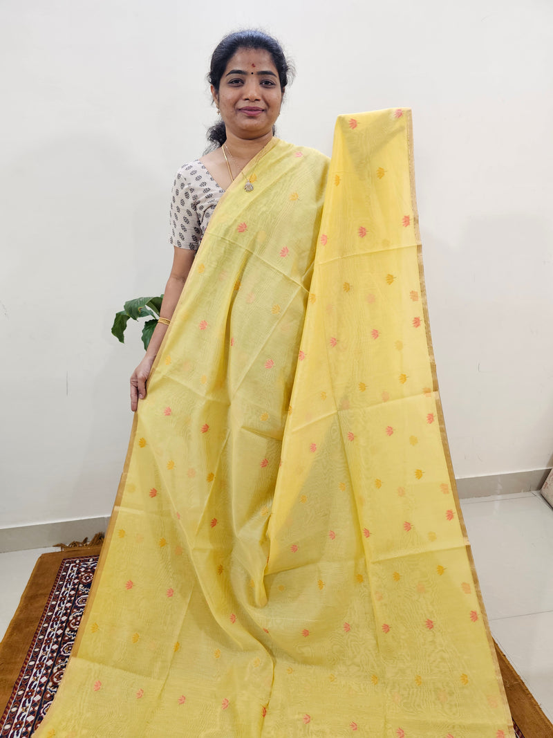 𝐏𝐫𝐞𝐛𝐨𝐨𝐤𝐢𝐧𝐠 𝐀𝐯𝐚𝐢𝐥𝐚𝐛𝐥𝐞 𝟏𝟎 𝐝𝐚𝐲𝐬 𝐃𝐢𝐬𝐩𝐚𝐭𝐜𝐡 𝐓𝐢𝐦𝐞 Semi Kota Doria with Jamdani Saree - Yellow