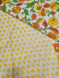 Cotton Kalamkari Saree - Multi Shade Kalamkari