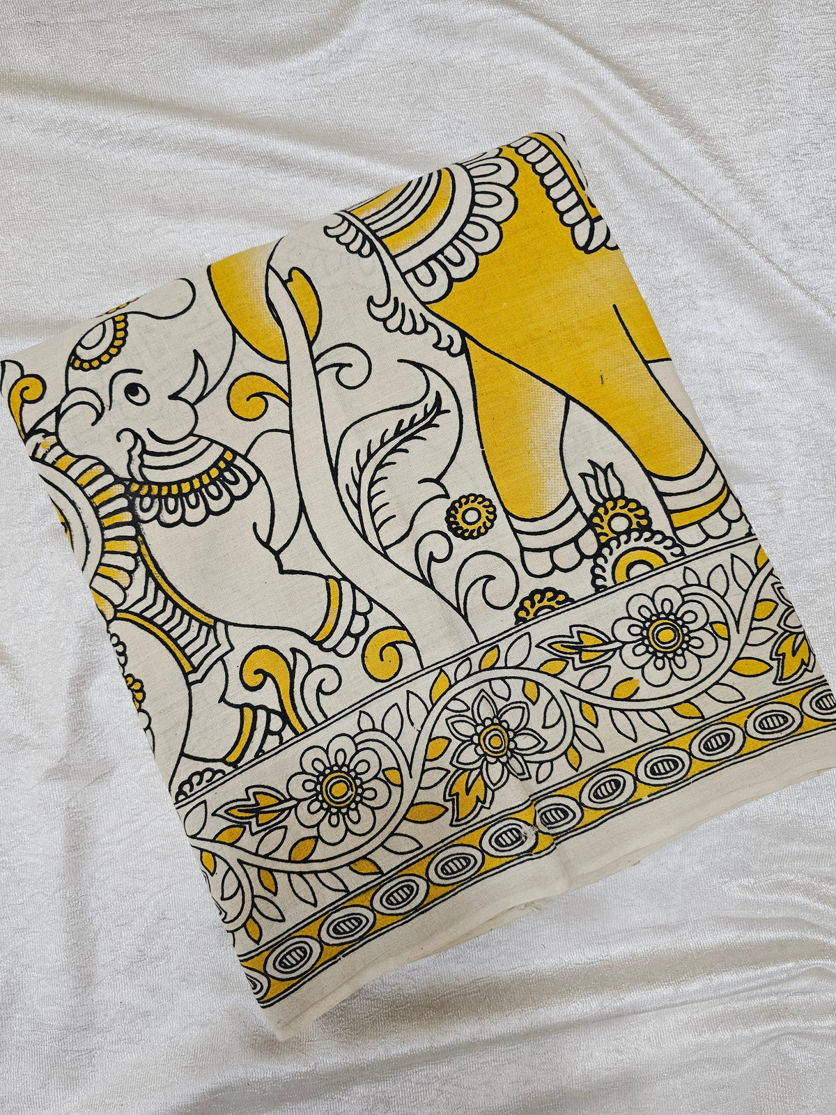 Cotton Kalamkari Saree - Yellow