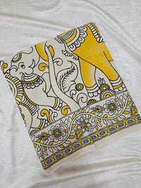 Cotton Kalamkari Saree - Yellow