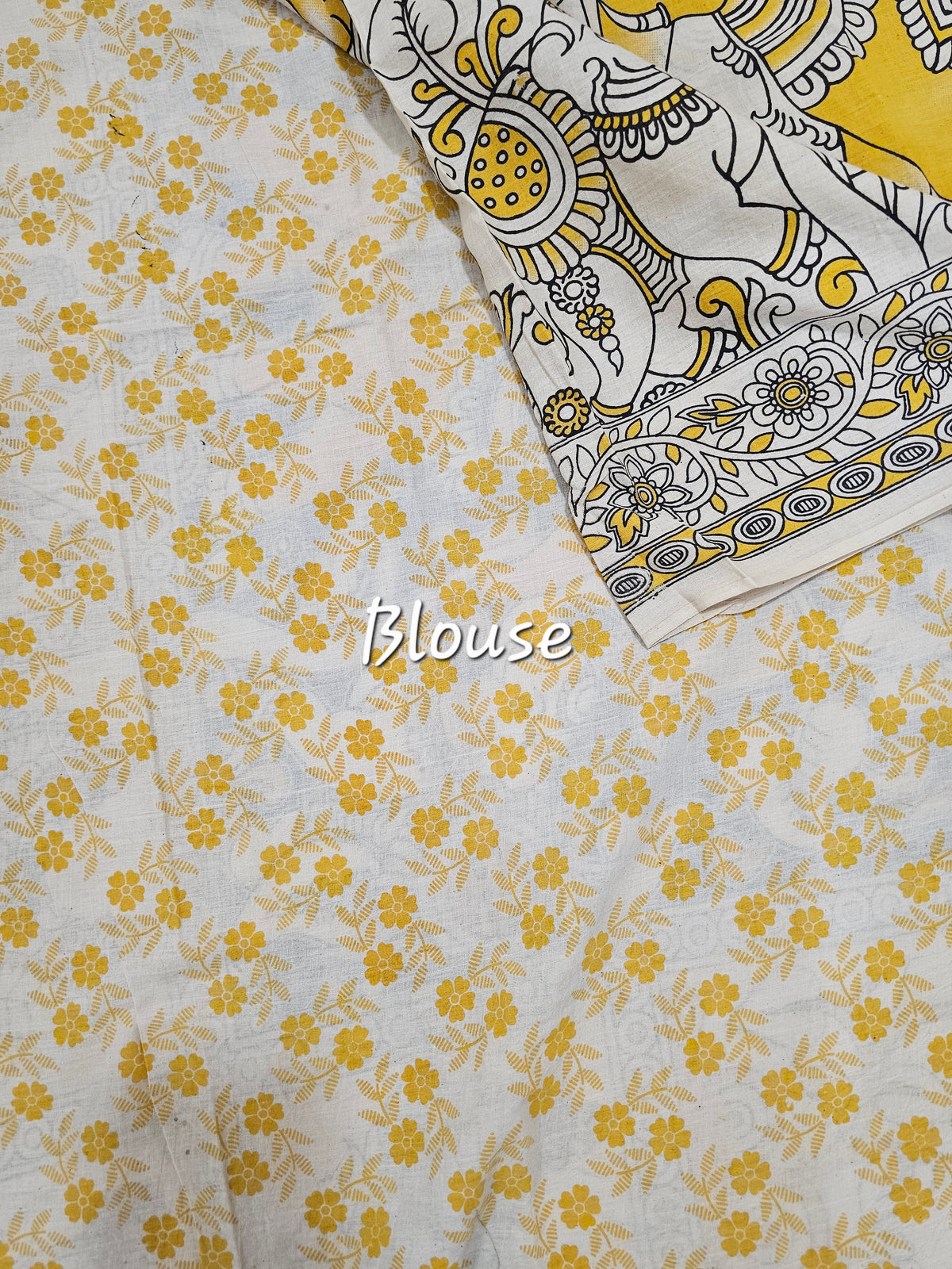 Cotton Kalamkari Saree - Yellow