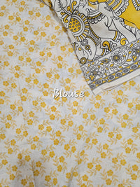 Cotton Kalamkari Saree - Yellow