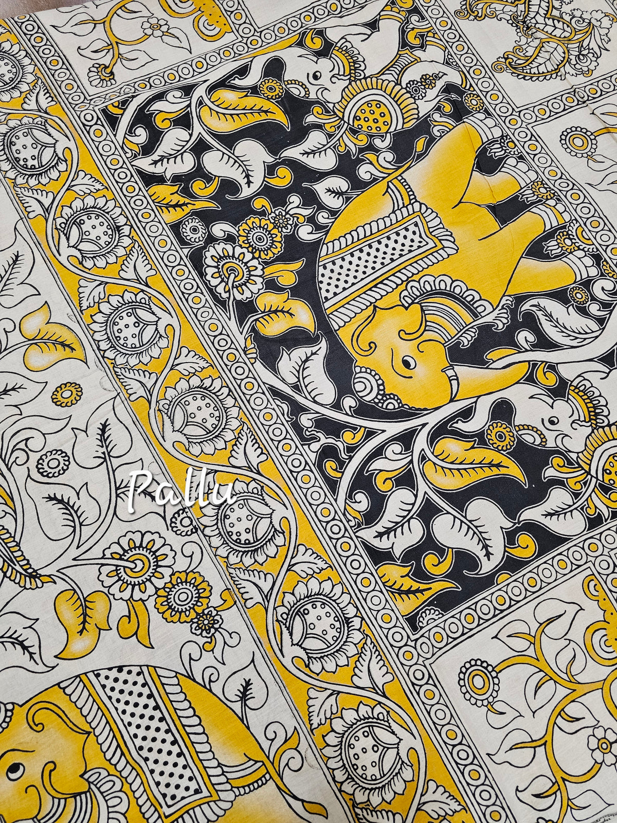 Cotton Kalamkari Saree - Yellow