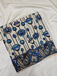 Cotton Kalamkari Saree - Blue