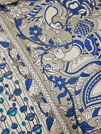 Cotton Kalamkari Saree - Blue