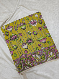 Cotton Kalamkari Saree - Mehndi Green