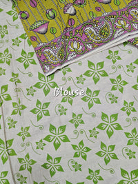 Cotton Kalamkari Saree - Mehndi Green