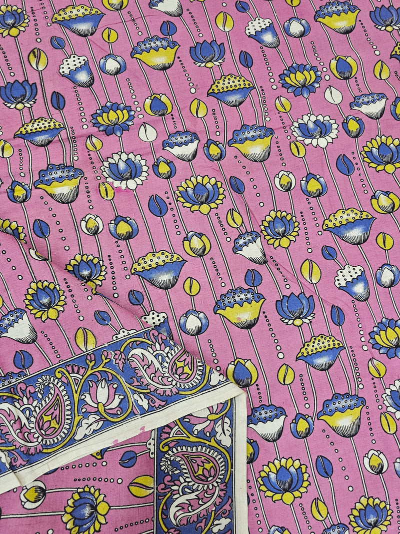 Cotton Kalamkari Saree - Pink