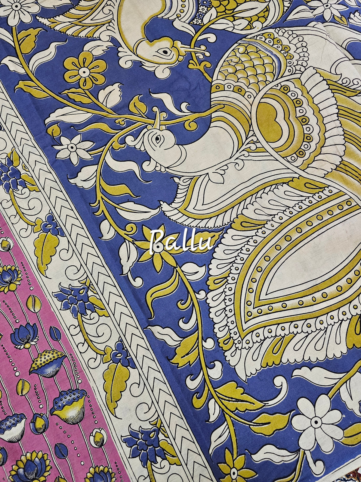 Cotton Kalamkari Saree - Pink