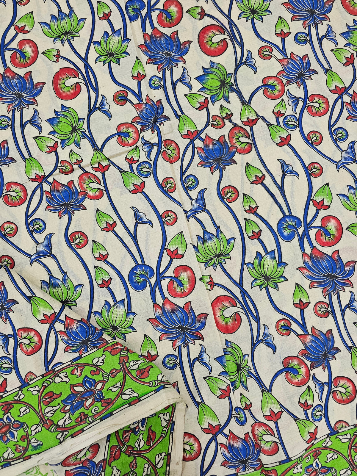 Cotton Kalamkari Saree - Multi Shade Kalamkari