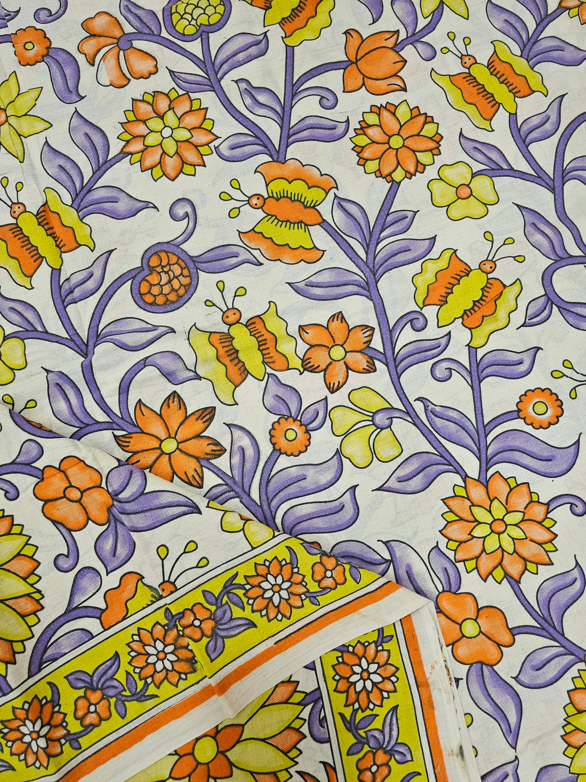 Cotton Kalamkari Saree - Multi Shade Kalamkari