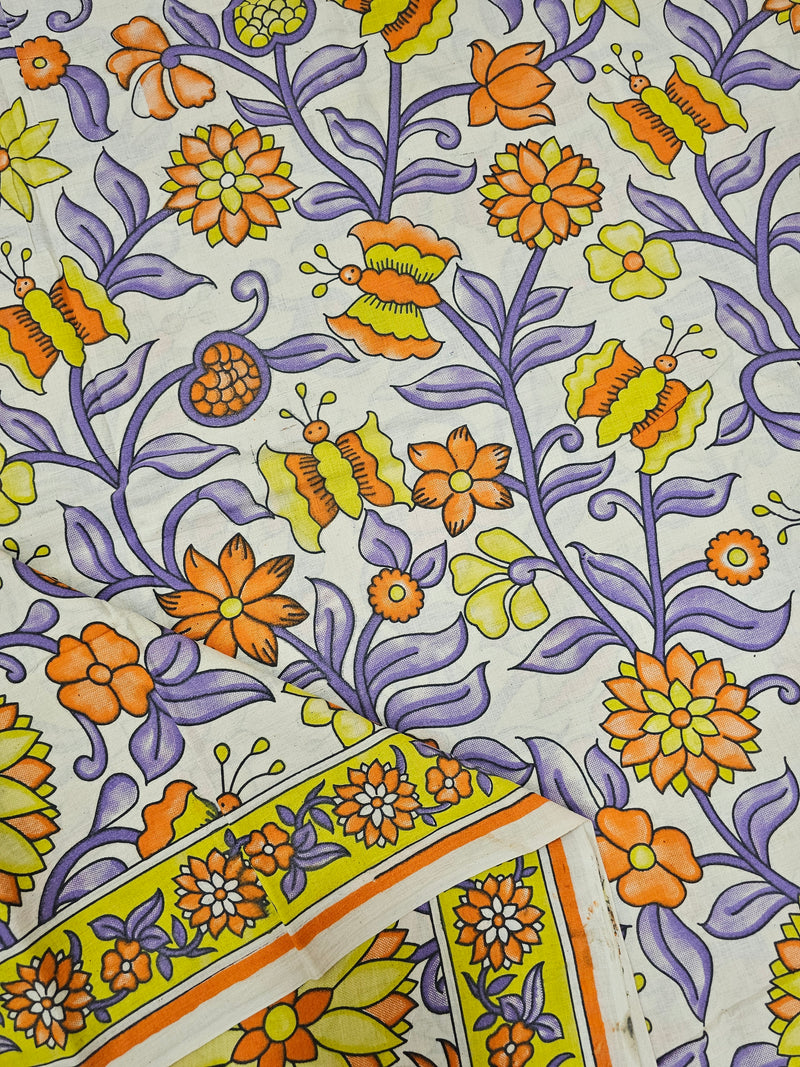 Cotton Kalamkari Saree - Multi Shade Kalamkari