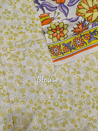 Cotton Kalamkari Saree - Multi Shade Kalamkari