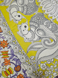 Cotton Kalamkari Saree - Multi Shade Kalamkari