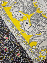 Cotton Kalamkari Saree - Black