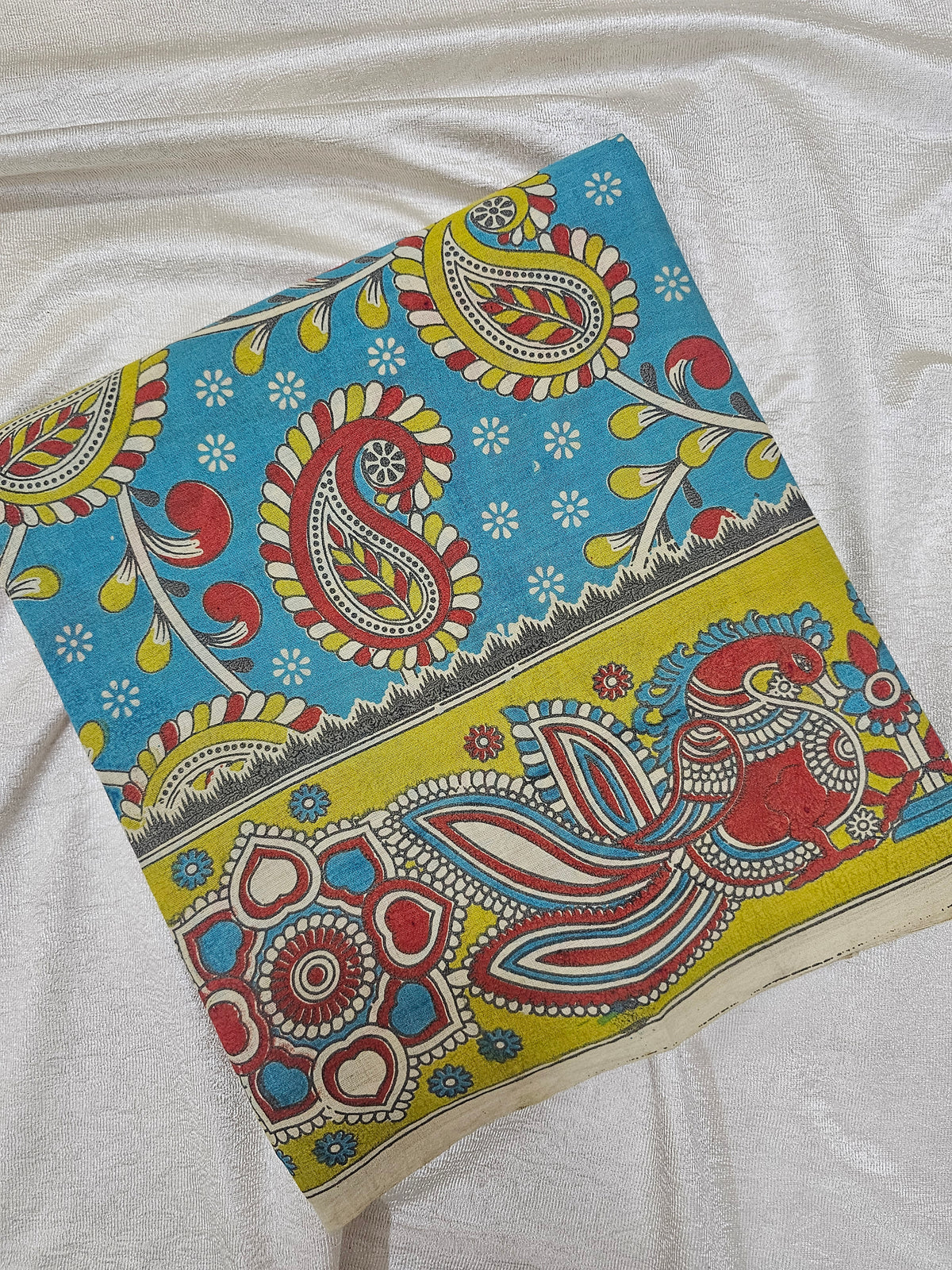 Cotton Kalamkari Saree - Blue